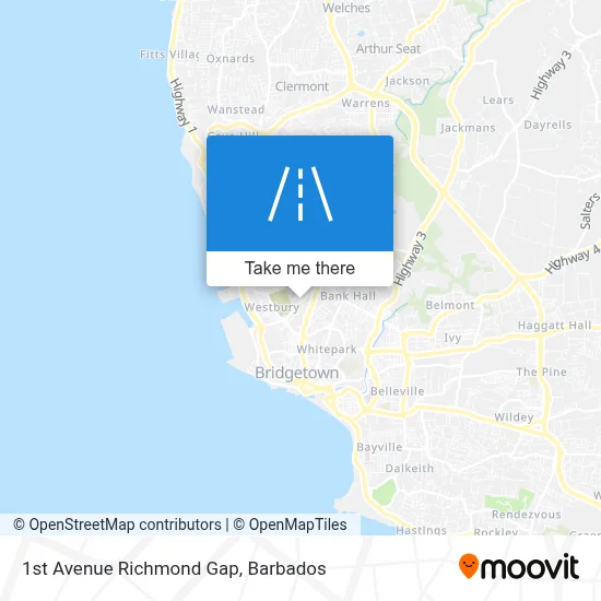 1st Avenue Richmond Gap map