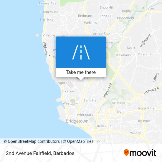 2nd Avenue Fairfield map