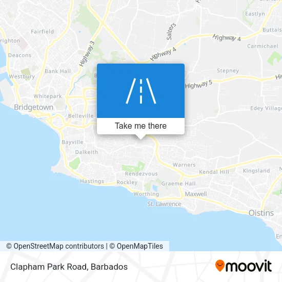 Clapham Park Road map