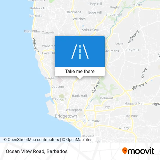 Ocean View Road map