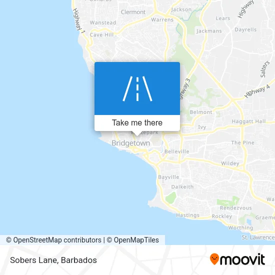 Sobers Lane map