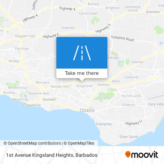 1st Avenue Kingsland Heights map