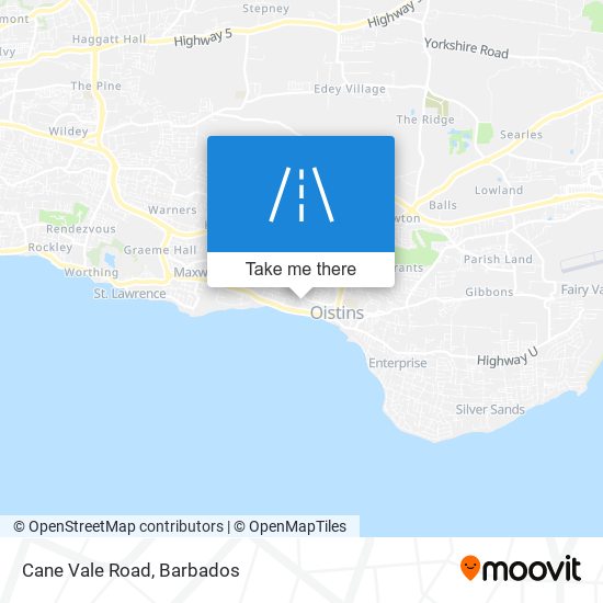 Cane Vale Road map