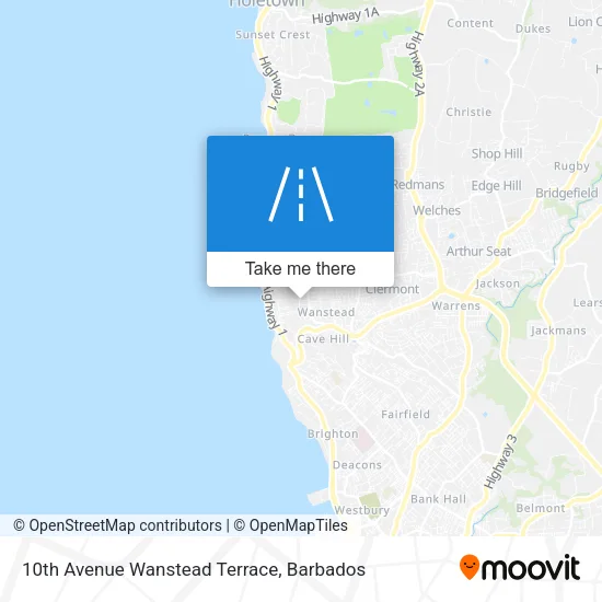 10th Avenue Wanstead Terrace map