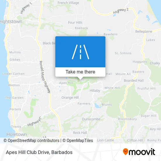 Apes Hill Club Drive map