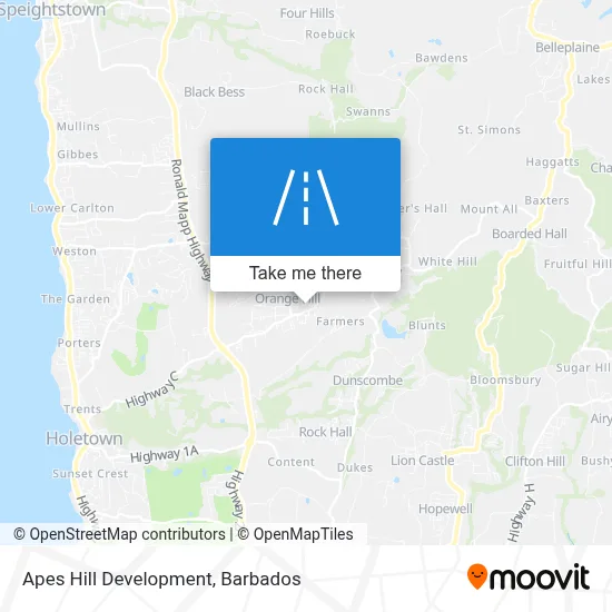 Apes Hill Development map