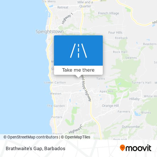 Brathwaite's Gap map