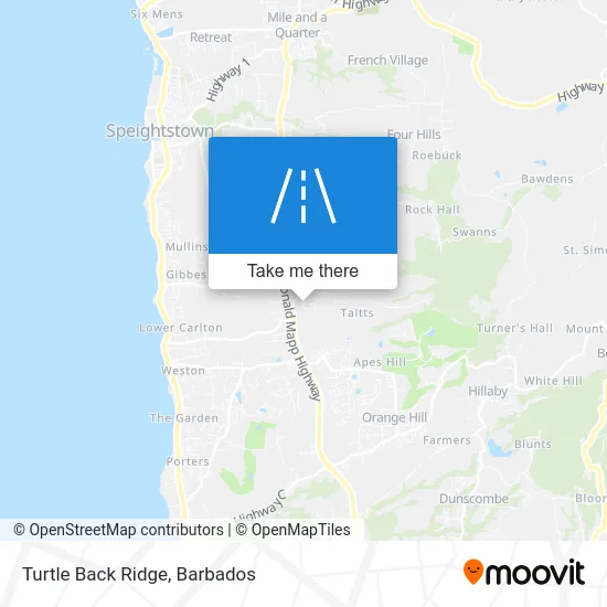 Turtle Back Ridge map