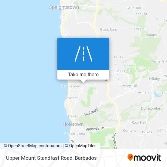 Upper Mount Standfast Road map