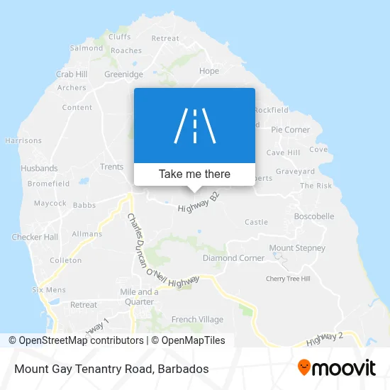 Mount Gay Tenantry Road map