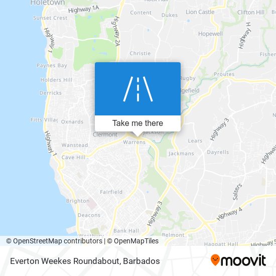 Everton Weekes Roundabout map