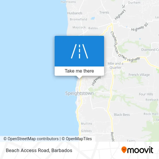 Beach Access Road map