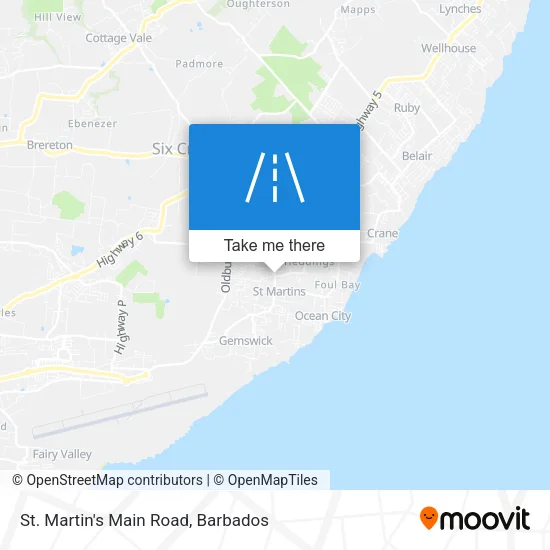 St. Martin's Main Road map