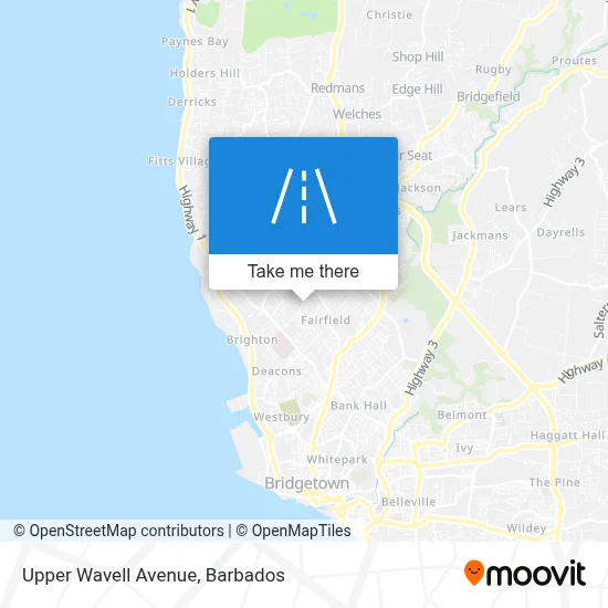 Upper Wavell Avenue map