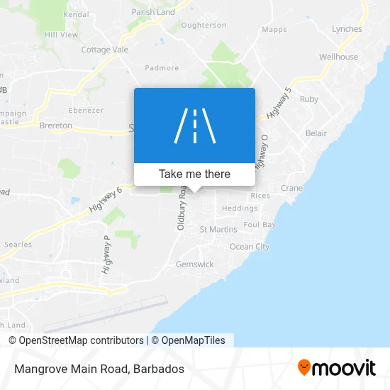 Mangrove Main Road map