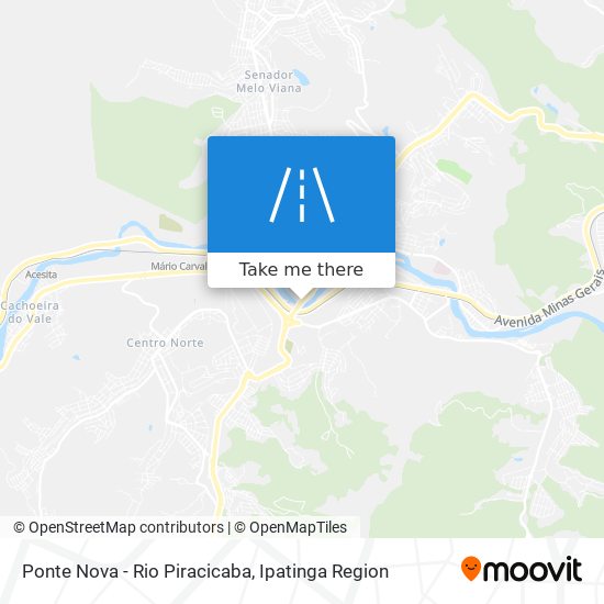 Mapa Ponte Nova - Rio Piracicaba