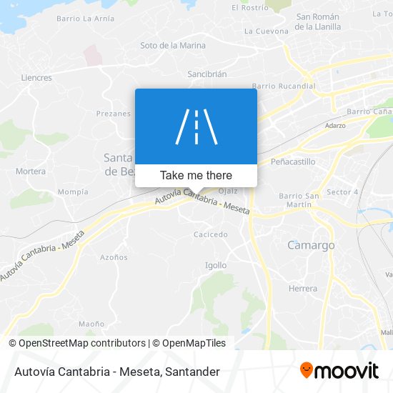 mapa Autovía Cantabria - Meseta