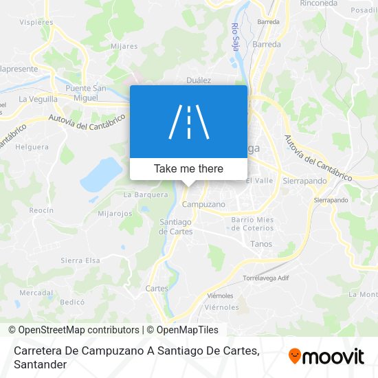 Carretera De Campuzano A Santiago De Cartes map