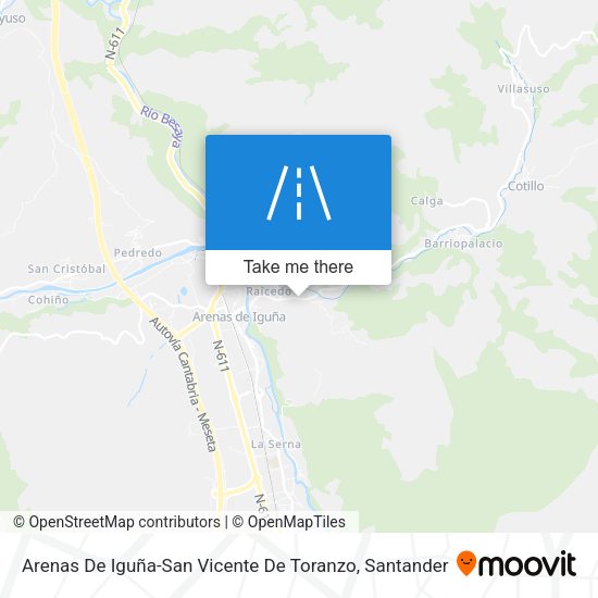 Arenas De Iguña-San Vicente De Toranzo map