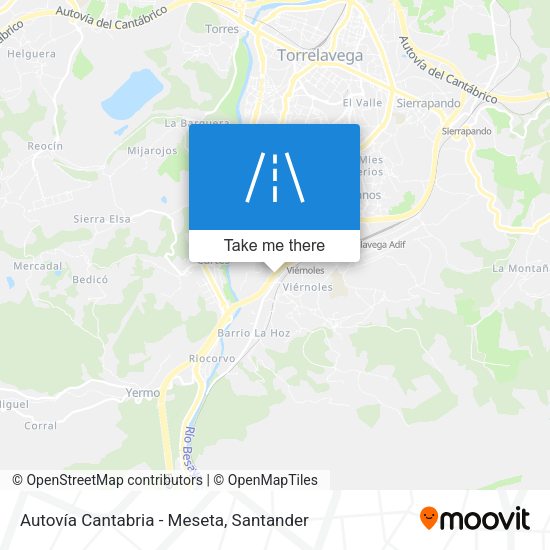 Autovía Cantabria - Meseta map