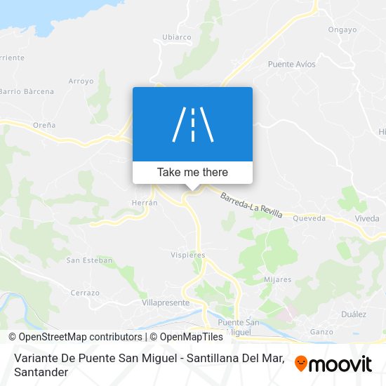 Variante De Puente San Miguel - Santillana Del Mar map