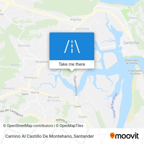 Camino Al Castillo De Montehano map
