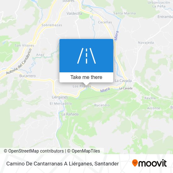 Camino De Cantarranas A Liérganes map