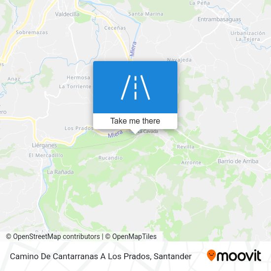Camino De Cantarranas A Los Prados map