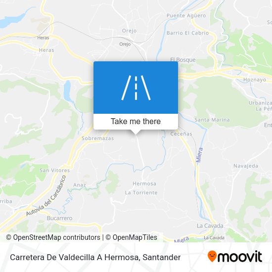 Carretera De Valdecilla A Hermosa map