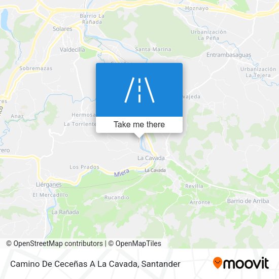 Camino De Ceceñas A La Cavada map