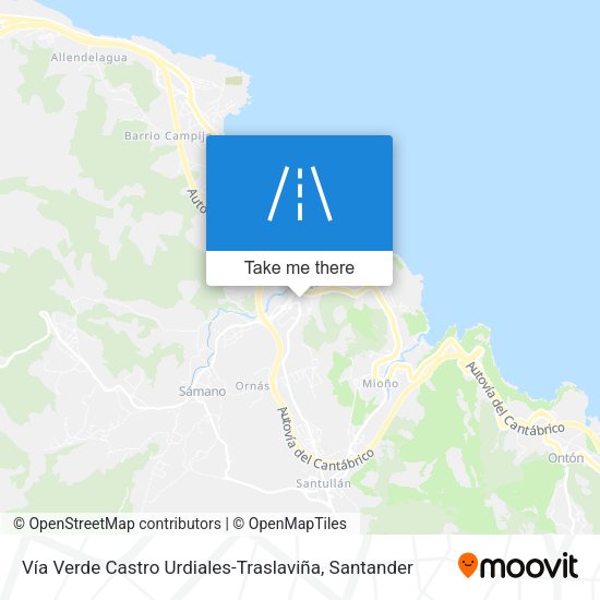 Vía Verde Castro Urdiales-Traslaviña map