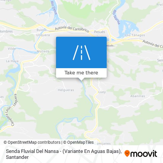 Senda Fluvial Del Nansa - (Variante En Aguas Bajas) map