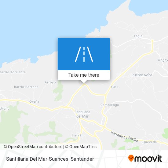 Santillana Del Mar-Suances map