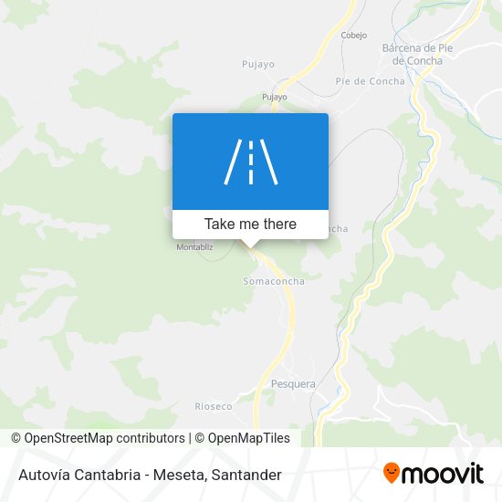 Autovía Cantabria - Meseta map