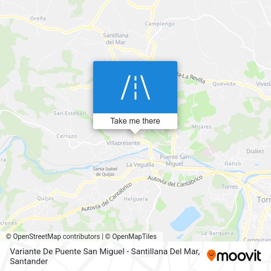 Variante De Puente San Miguel - Santillana Del Mar map