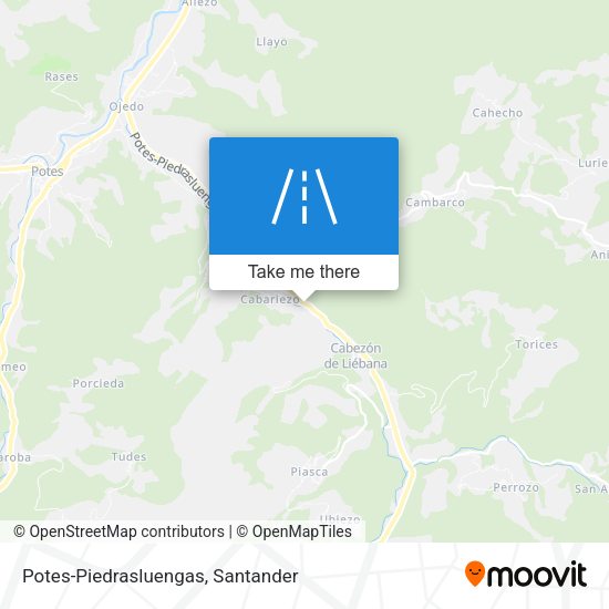 Potes-Piedrasluengas map