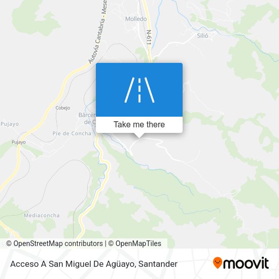 Acceso A San Miguel De Agüayo map
