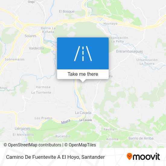 Camino De Fuentevite A El Hoyo map