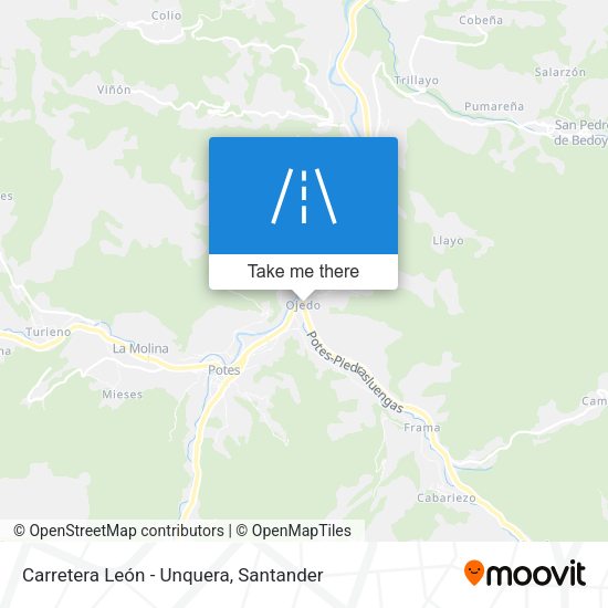 Carretera León - Unquera map