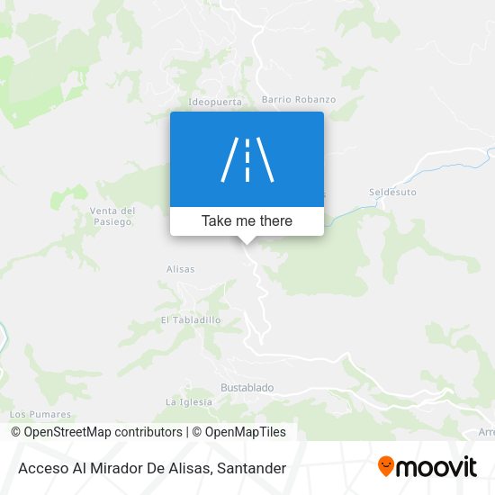 Acceso Al Mirador De Alisas map
