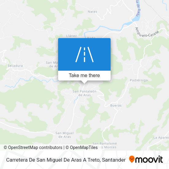 Carretera De San Miguel De Aras A Treto map