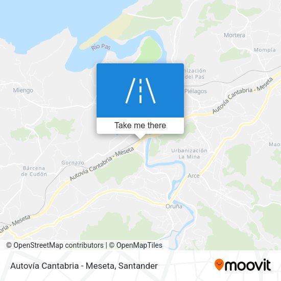 Autovía Cantabria - Meseta map