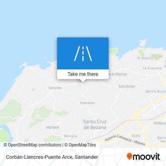 Corbán-Liencres-Puente Arce map