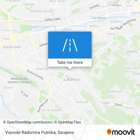Vojvode Radomira Putnika map