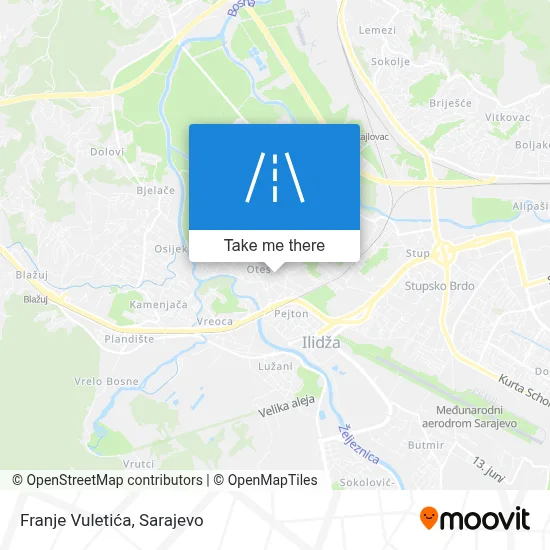 Franje Vuletića map