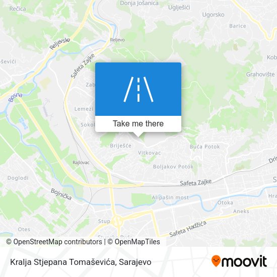 Kralja Stjepana Tomaševića map