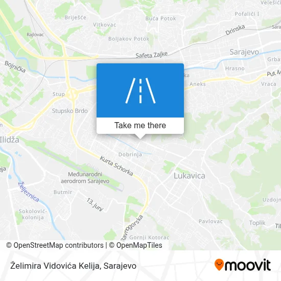 Želimira Vidovića Kelija map
