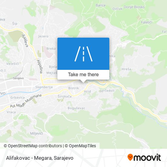 Alifakovac - Megara map