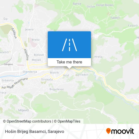 Hošin Brijeg Basamci map