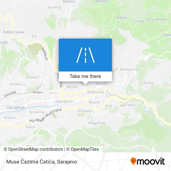 Muse Ćazima Ćatića map